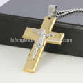 High quality stainless steel 18k gold antique cross pendant jewelry